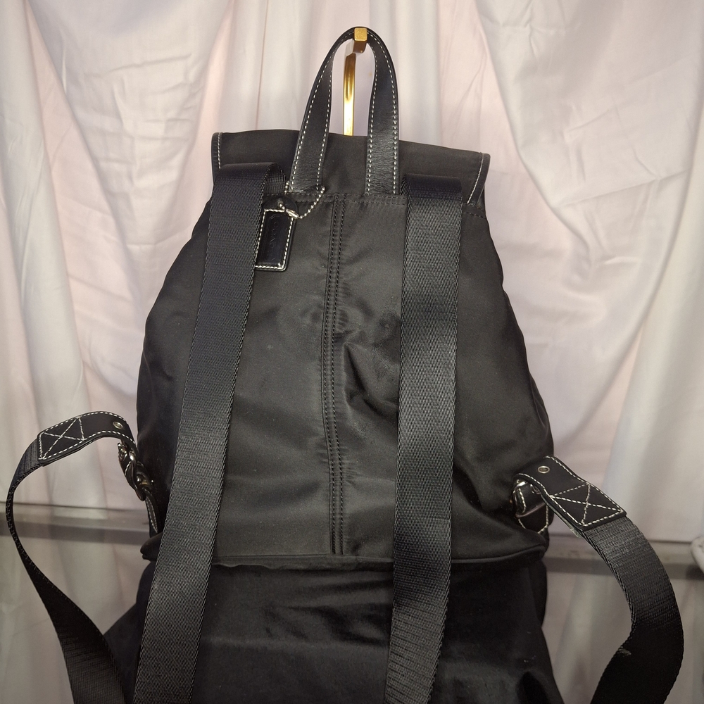2004 Coach Black Backpack With Silver Accents - image 2